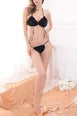 Black Rose Floral Bra Set with Robe