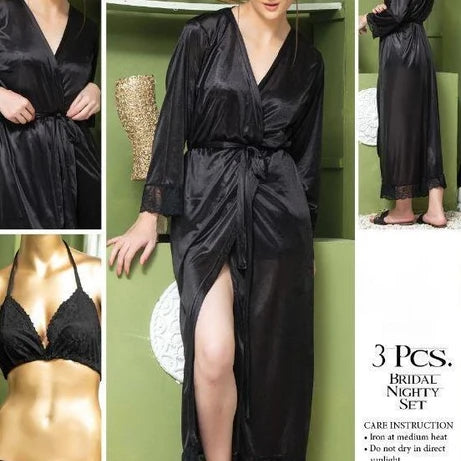 Silk 3Pcs Nighty