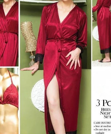 Silk 3Pcs Nighty