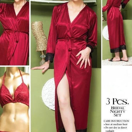 Silk 3Pcs Nighty