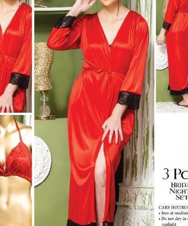 Silk 3Pcs Nighty