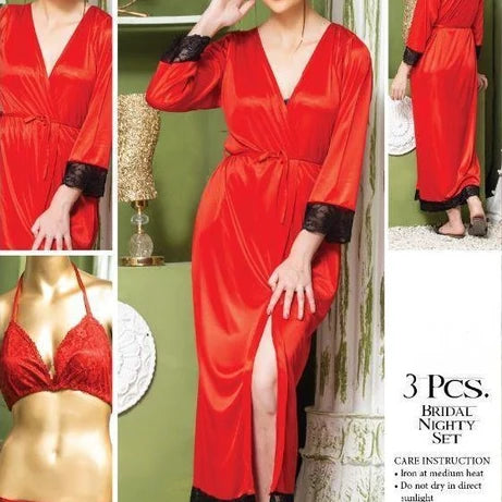 Silk 3Pcs Nighty